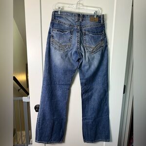 BKE Men's Tyler Jeans Medium Stone Wash 32x34 Bootcut Mid-Rise Stretch